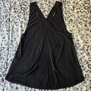 Shape Activewear Black Open-Back Apron Athletic Tank Sz S